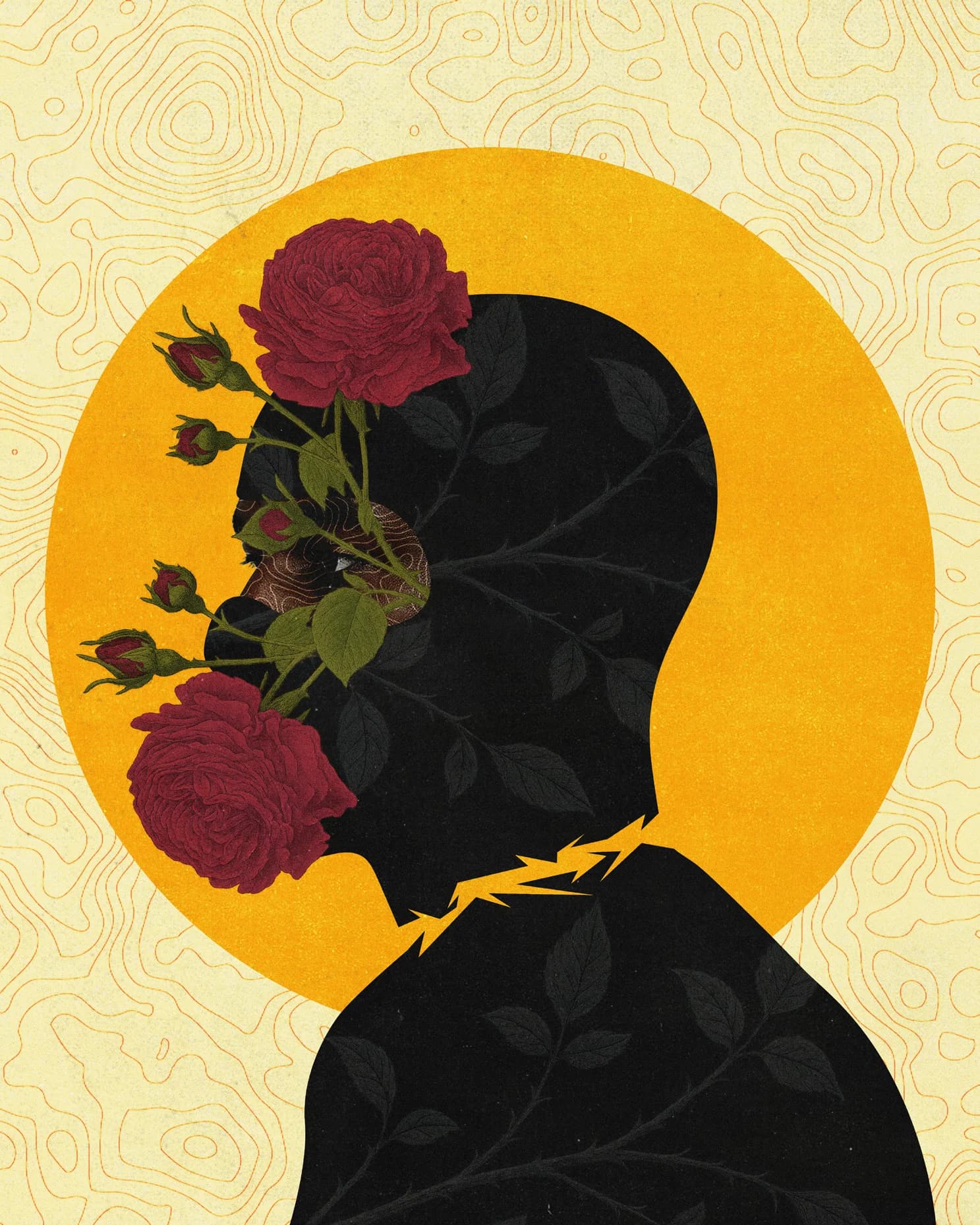 Red Ribbon Path portrait detail